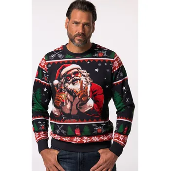 Pánská mikina JP1880, Plus size Mikina JP1880, vánoční, kulatý výstřih, do 8XL pro plnoštíhlé nadměrná velikost, 832289100-1907, černý, 8XL, Plus size oblečení, Oblečení pro vysoké muže, Nadměrné velikosti, Oblečení pro plnoštíhlé.