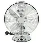 German Retro stolní ventilátor / O 35 cm / s oscilací / 35 W / chrom / stříbrná