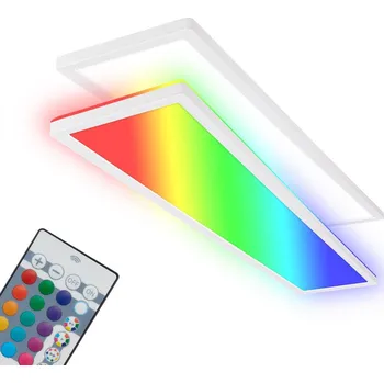 BRILONER Tava LED stropní svítidlo, dálkový ovladač, RGB, ploché, stmívatelné, bílé - BRILO BRILO 7540016