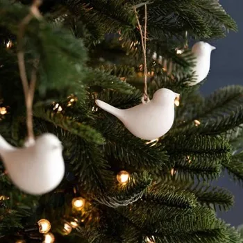 Porcelánová dekorace Birds White - set 3 ks