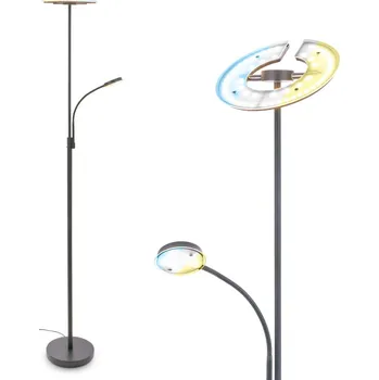 Stojací lampa BRILONER Ravan LED stojanová lampa, s lampičkou na čtení, CCT, stmívatelná, antracit - BRILO BRILO 1204025