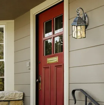 Svítidlo Searchlight 1642 Venkovní nástěnná lampa GENOA černé stříbro