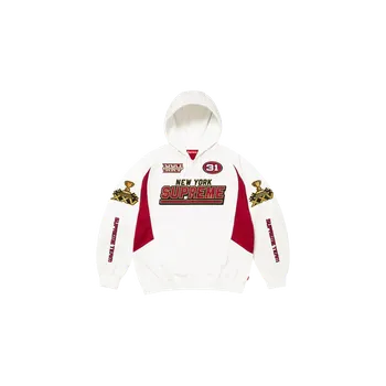Pánská móda Supreme Football Zip Up Hooded Sweatshirt (FW25) White Velikost: L