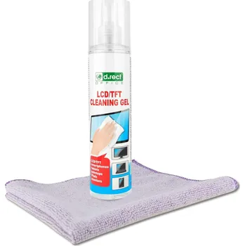 Utěrka GEL S ROZPRAŠOVAČEM PRO LCD OBRAZOVKY D.RECT 250 ML + UTĚRKA Z MIKROVLÁKNA 1 KS