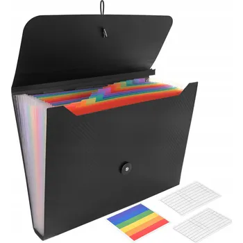 Pořadač na dokumenty A4 s gumou, aktovka, organizér, skládací s 13 přihrádkami