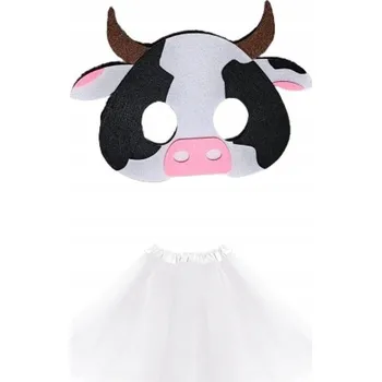 Karnevalový kostým SUPER Sada Kostým Kráva TuTu Bílá 40cm Maska Pěna 2el MK625