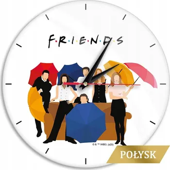 Hodiny Nástěnné hodiny s leskem Friends 001 Friends Bílé