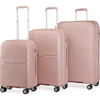 Módní doplněk KONO travel set kufrů polypropylén - 40L, 68L, 97L - nude K2393L-NE-20/24/28