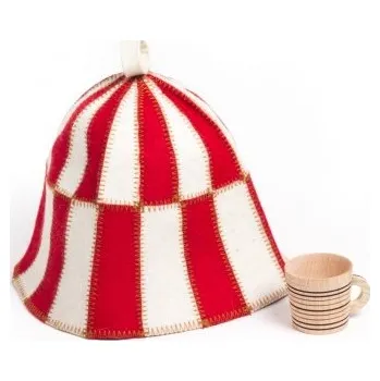 EVEI Čepice do sauny vlna Mozaika červený