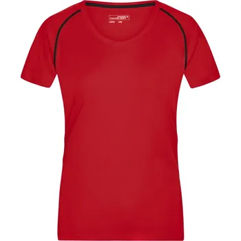 pracovní tričko James & Nicholson Tričko JN 495, funkční, krátký rukáv, dámské COT020495r0105-white/brigh 2XL Bílá/zelená jasná