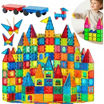 ostatní stavebnice VELKÉ Magnetické 3D Stavebnice Stavebnice Magnetic Tiles Sada 100 dílků