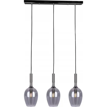 Závěsné svítidlo LUGANO Černé skleněné stínidla 3xE14 60x100cm Stropní Svítidlo