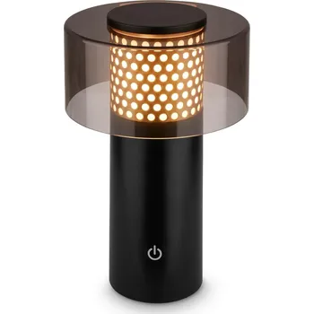 Lampička BRILONER Gila stolní lampa - 2,6W, 200lm, bezdrátová, LED, IP44, dotykový vypínač, stmívatelná, černá/zlatá - BRILO BRILO 7669015