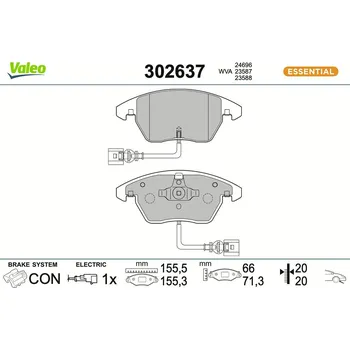 Brzdová destička Sada brzdových destiček, kotoučová brzda VALEO 302637