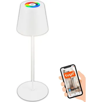 Lampička BRILONER Coloris LED stolní lampička Smart bezdrátová, ovládání přes aplikaci, stmívatelné, bílé - BRILO BRILO 7559016