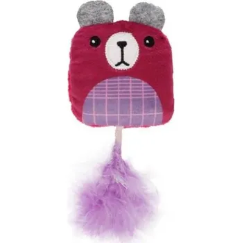 Hračka pro kočku Hračka pro kočky FLAMINGO - Prali medvěd fialový 6x2,8x12cm