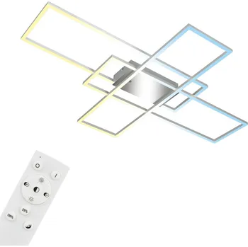 BRILONER Roami LED stropní svítidlo, stmívatelné, dálkový ovladač, CCT ovladač, chrom/hliník - BRILO BRILO 3931019
