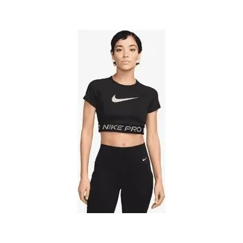 Nike Pro Womens Dri-FIT Short-Sleeve Cropped Graphic Top XS