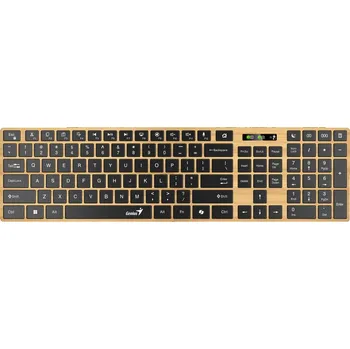 Klávesnice GENIUS Slimstar 7250BT/ bezdrátová 2,4GHz + BT5.0/ Copilot/ USB/ barva borovice + černá/ CZ+SK layout