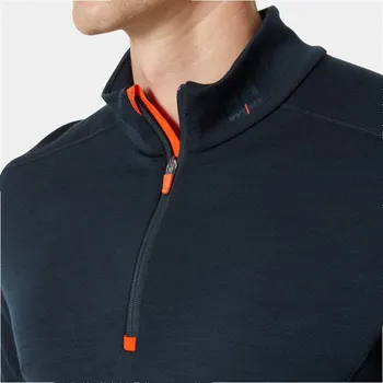 pracovní tričko Helly Hansen Tričko LIFA Merino 75107 s 1/2 zip, funkční, dlouhý rukáv, pánské COT595107aip02-navy/dark o M Navy/oranžová tmavá