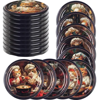 Sklenice ŠROUBOVACÍ VÍČKA NA SKLENICE FI82 UZÁVĚRY NA SKLENICE VÍČKA KOČKY 6-ZÁVĚSNÉ 10 Ks