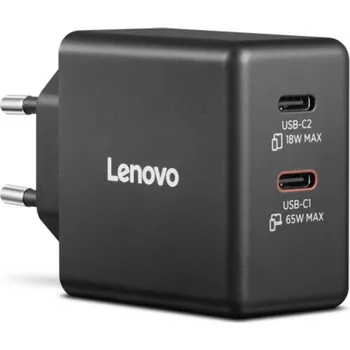 Mobilní telefon Lenovo G0A6065BEU USB nabíječka, GaN, 2x USB-C®, 45 W, 18 W, černá