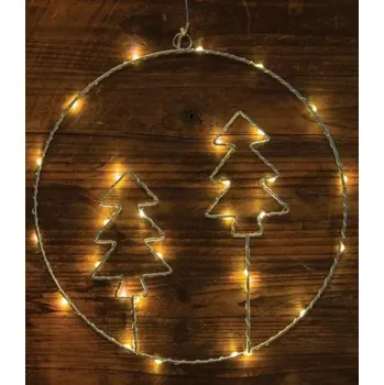 Vánoční dekorace Vánoční LED okenní dekorace Dva stromečky na baterie 3xAA Časovač 6+18h