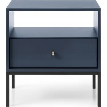 Noční stolek Moderní noční stolek do ložnice Linea MS54 / Granátová + černý rám