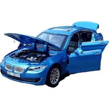 autíčko BMW 5 kovový model hračka na baterie světla zvuk 1:32 Modrá