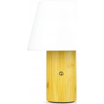 Lampička BEZDRÁTOVÁ NOČNÍ LAMPA DOTYKOVÁ PRO RESTAURACE HOTELY 3 REŽIMY BAMBUSOVÁ