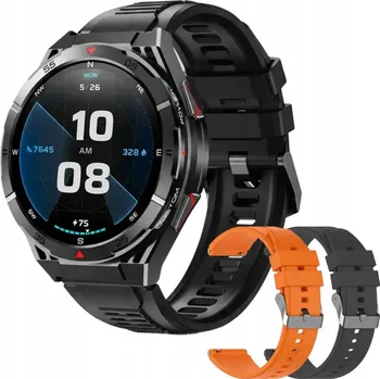 Hodinky Chytré Hodinky AST GPS AMOLED VODĚODOLNÉ ČERNÉ MĚŘENÍ PULSU GYROSKOP + 2x ŘEMÍNEK