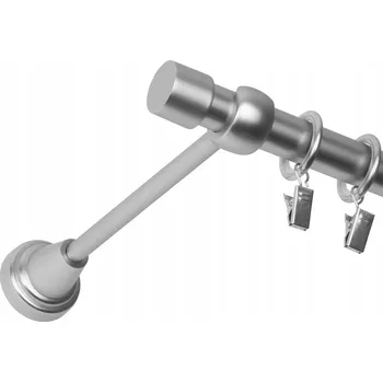 GARNÝŽ JEDNOŘADÁ 360 CM 19 MM CHROM MATNÝ LUNA TICHÉ KROUŽKY SE ŽABKAMI