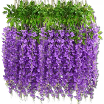 umělá květina GIRLANDA UMĚLÉ KVĚTY 110 cm VISTÁRIE Břečťan 12 Ks Na Zeď Balkon