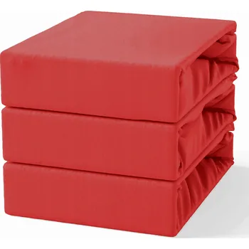 Prostěradlo PROSTĚRADLO S GUMOU 100% BAVLNA JERSEY 160X200+25CM ČERVENÉ