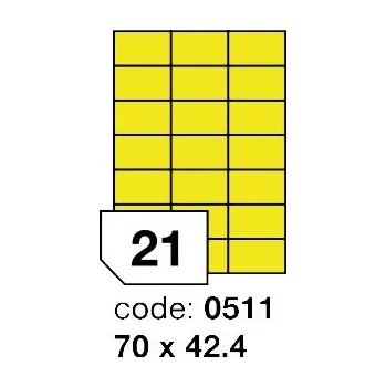 Samolepící etiketa Samolepící etikety Rayfilm Office 70x42,4 mm 100 archů, fluo žlutá, R0131.0511