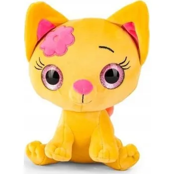 plyšák ŽLUTÉ KOŤÁTKO S BROKÁTOVÝMI OČIMA PLYŠOVÁ HRAČKA S KVĚTINOU BLICKFANGER KOČKA