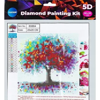 Obraz Diamantová mozaika 5D Centrum 80864 Červený strom 20x20 cm