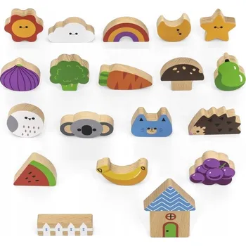 Dřevěná hračka Stavebnice Viga – sada 20 dílků, hra ve tmě pro děti ve věku Věk 3+