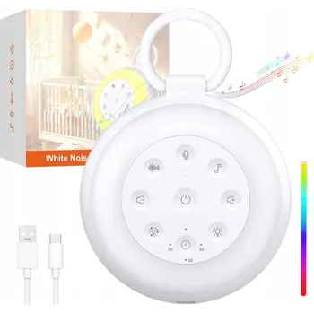 Lampička NOČNÍ PŘENOSNÁ LAMPA S NAHRÁVÁNÍM 24 ZVUKŮ, 7 BAREV, USB, DOBÍJECÍ