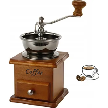 Příprava kávy RUČNÍ MLÝNEK NA KÁVU S NASTAVENÍM HRUBOSTI MLETÍ DŘEVĚNÝ HNĚDÝ
