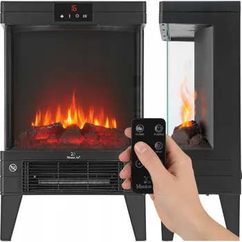 Volně stojící krb Mission Air černý s funkcí topení 2000 W