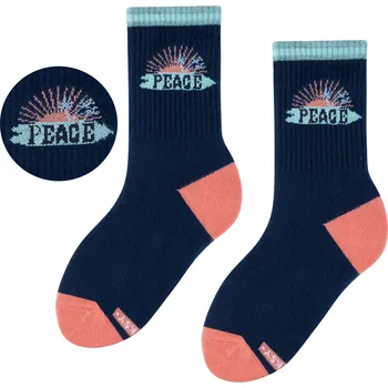 Pánské ponožky Dětské tmavě modré Ponožky 24-29 ZOOKSY Barevné dlouhé Ponožky