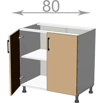 Kuchyňská linka Capri L8082, kuchyňská skříňka š.80, korpus grafit, dvířka dub tabaco