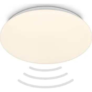 BRILONER Walk LED stropní svítidlo IP54, 3m dosah čidla, pohybové čidlo, bílé - BRILO BRILO 3828016