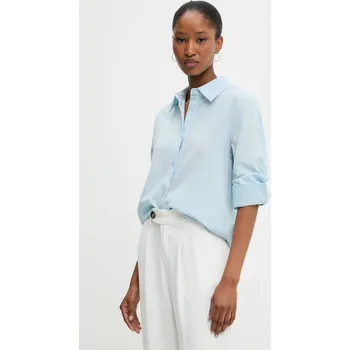 Lněná košile Answear.LAB E25.60.FLK modrá 50X, vel. XL