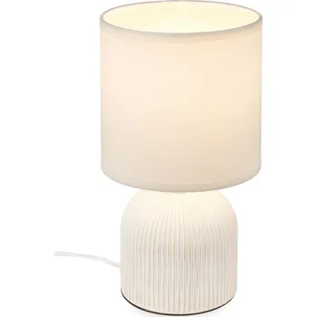 Lampička BRILONER Ino stolní lampička, látkové stínidlo, keramický podstavec, 15x28 cm (DxH), bílá - BRILO BRILO 7538016