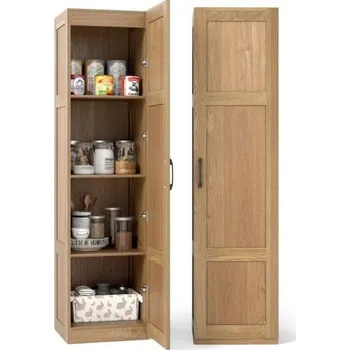 Šatní skříň Vysoká úložná skříň JZ10386NA, 4patrová, 150 cm - B COSTWAY