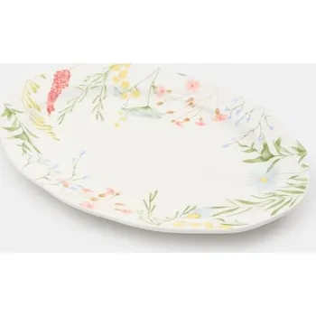 Talíř Sinsay - Keramický servírovací talíř s květinovým motivem - vícebarevná - 068HD-MLC - 068HD-MLC-ONE