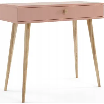 Toaletní stolek Toaletní Stolek MALIBO 90 cm konzole se zásuvkou, přírodní růžová matná
