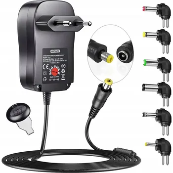 Univerzální napájecí adaptér nabíječka regulovatelná 3-12V síťová USB 30W 6 koncovek